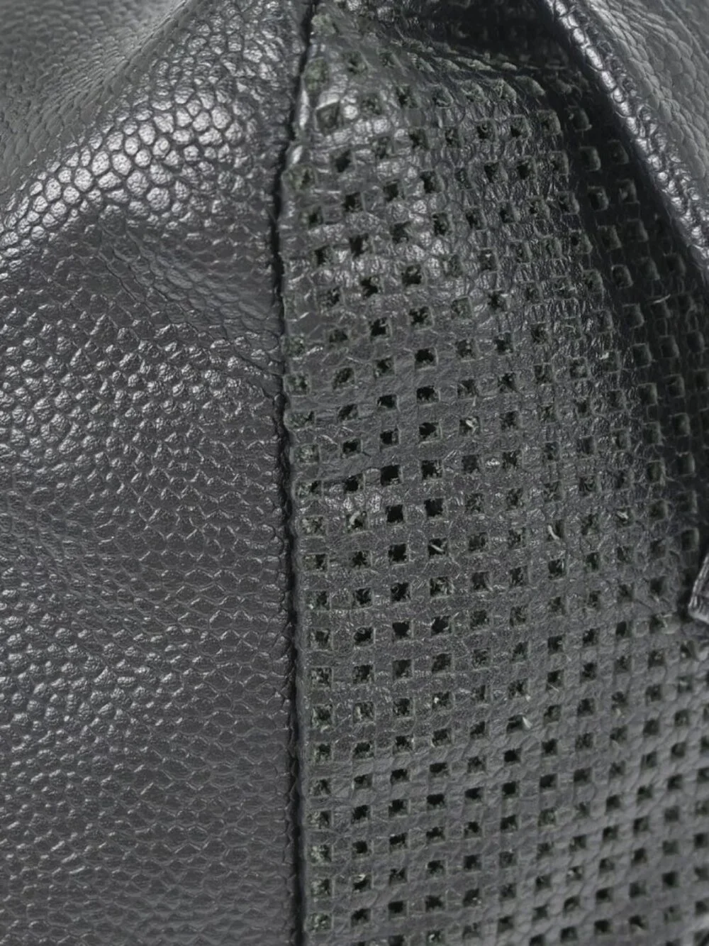 Chanel Black Perforated Calfskin Handbag 179182